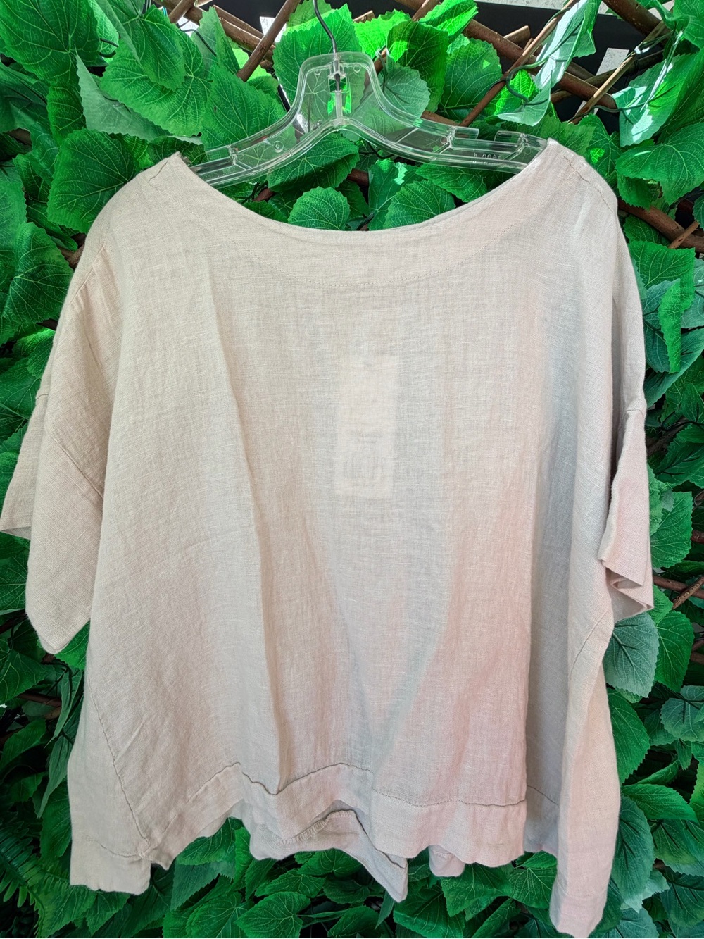 Kaktus Soft Beige Linen Boxy Tunic